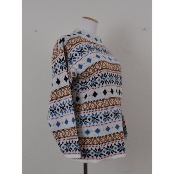 Vintage 90s Mock-neck Acrylic Snowflake  Sweater‎ size M - Picture 6 of 10